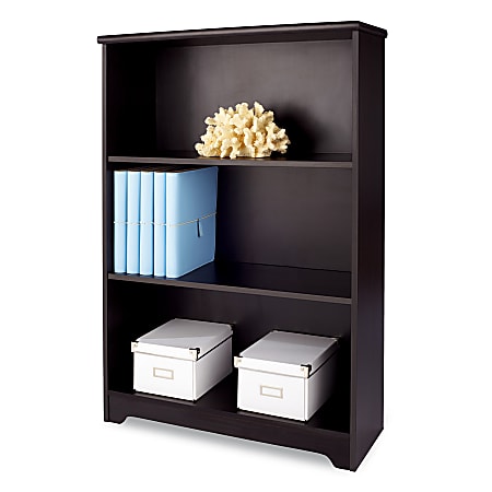 Realspace® Magellan 44"H 3-Shelf Bookcase, Espresso