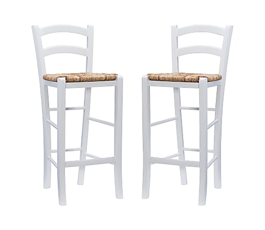 Linon Home Décor Products Annable Bar Stools, White, Set Of 2 Stools