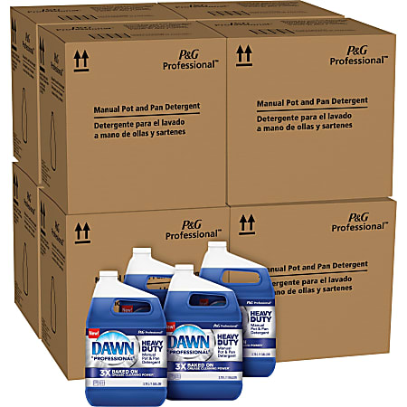 Dawn Manual Pot/Pan Detergent - 128 fl oz (4 quart) - Heavy Duty - Blue - 48 / Pallet