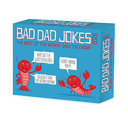 2026 Willow Creek Press Page-A-Day Daily Desk Calendar, 6-1/4" x 5-1/2", Bad Dad Jokes, January To December, 53942