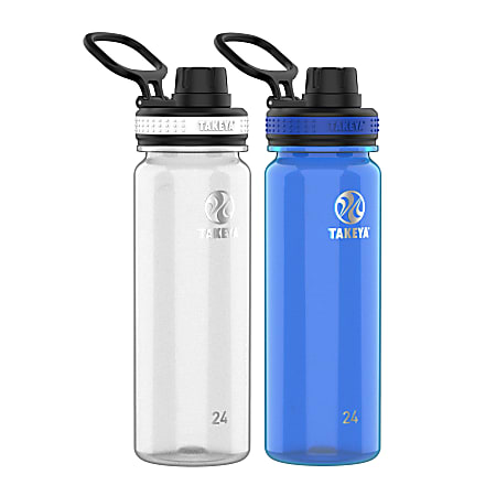 Takeya Tritan Water Bottles With Spout Lid 24 Oz ClearRoyal Pack Of 2  Bottles - Office Depot