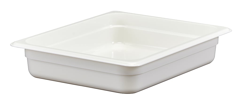Cambro Camwear GN 1/2 Size 2" Food Pans, 2”H x 10-1/2”W 12-3/4”D, White, Set Of 6 Pans
