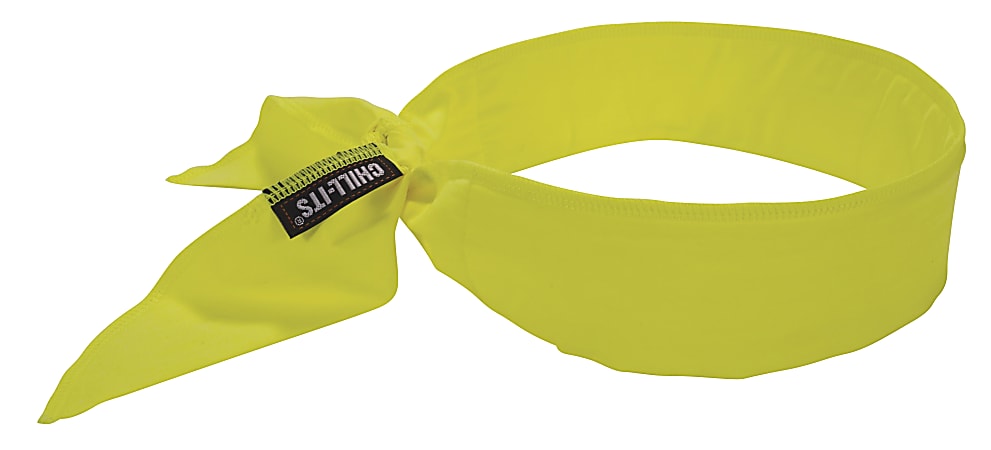 Ergodyne Chill-Its® 6702 Evaporative Cooling Bandanas, Lime, Pack Of 12 Bandanas