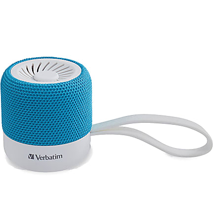 Verbatim Portable Bluetooth Speaker System - Teal - 100 Hz to 20 kHz - TrueWireless Stereo - Battery Rechargeable - 1