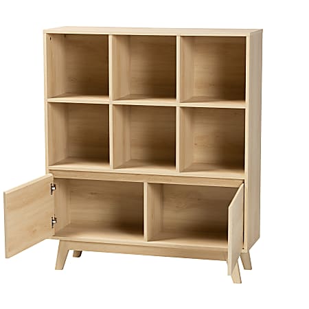 Baxton Studio Danina Japandi 45 H 6 Shelf Finished Wood Bookshelf