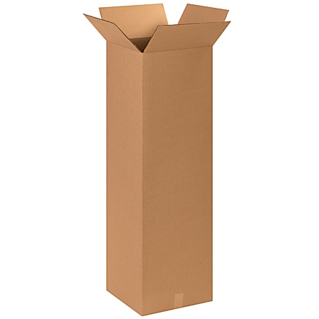 Partners Brand Tall Boxes, 15" x 15" x 48", Kraft, Pack Of 10