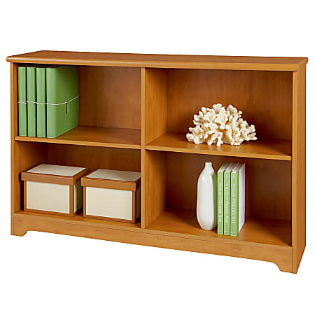 Realspace® Magellan 29"H 2-Shelf Sofa Bookcase, Honey Maple