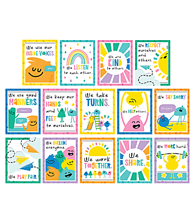 Carson Dellosa Education Mini Poster Set, Happy Class, Set Of 14 Posters