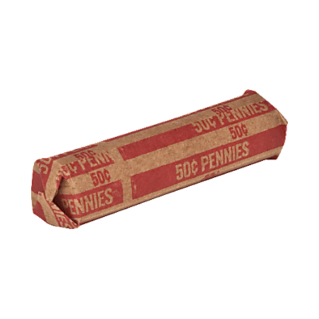 Sparco Flat Coin Wrappers - 1000 Wrap(s)Total $0.50 in 50 Coins of 1 Denomination - 60 lb Basis Weight - Kraft - Red - 1000 / Pack