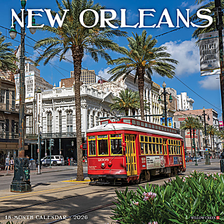 2026 Willow Creek Press Scenic Monthly Wall Calendar, 12" x 12", New Orleans, January To December, 55519