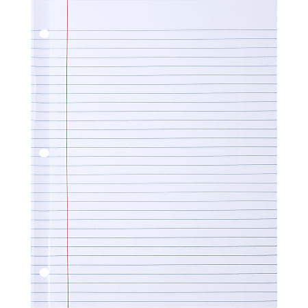 Sparco Mylar-Reinforced Wide-Ruled Filler Paper, Letter Size, 20 Lb, White, Pack Of 100 Sheets
