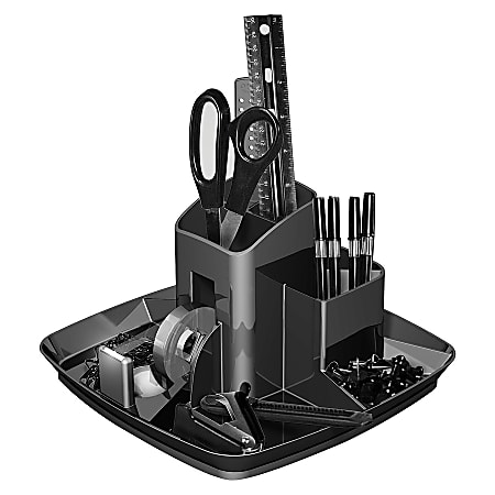 Office Depot® Rotary Desk Organizer, Ebony