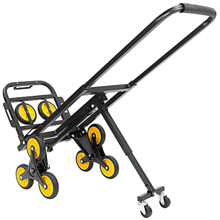 Mount-It! MI-924 Steel Stair Climber Hand Truck, 43"H x 15-3/4"W x 25-1/2"D, Black/Yellow