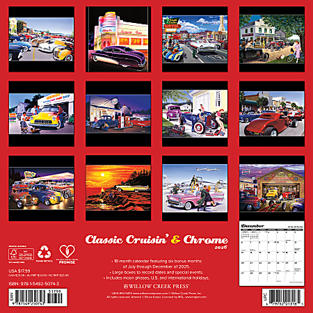 2026 Willow Creek Press Art Design Monthly Wall Calendar 12 x 12 ...
