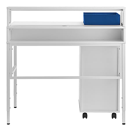 Realspace® Baywick 37"W Student Desk With Mobile File Cabinet, White