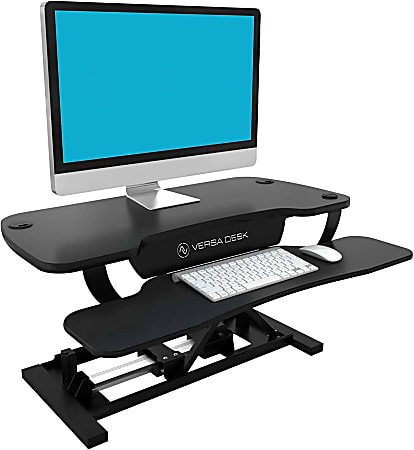 VersaDesk Power Pro Sit-To-Stand Electric Height-Adjustable Desk Riser, 40" x 24", Black