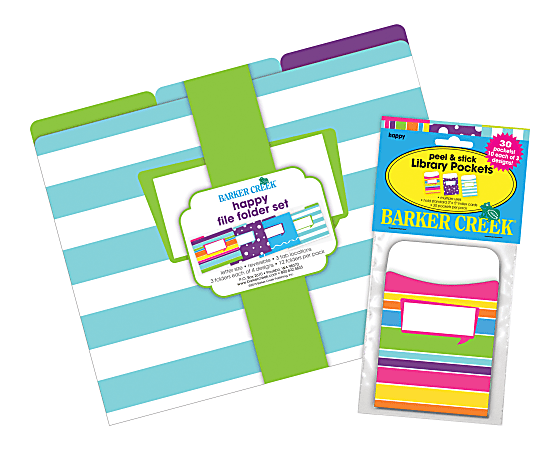Barker Creek Folder/Pocket Set, 9" x 12", Happy, Set of 42
