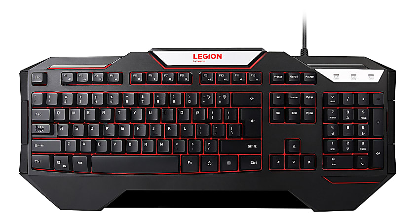 Lenovo® Legion K200 Backlit USB Gaming Keyboard, Black, GX30P93887