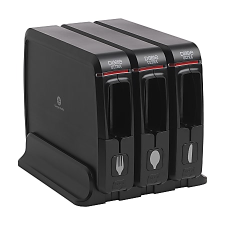 Dixie® Ultra SmartStock Series-W Wrapped Cutlery System Dispensers, Black, Pack Of 3 Dispensers