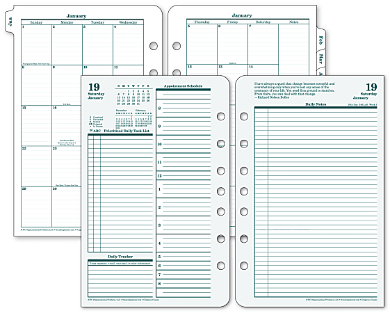 FranklinCovey® Original Design™ Planner Refill, 5 1/2" x 8 1/2", 30% Recycled, 2 Pages Per Day, January-December 2016