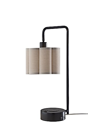 Adesso Dover Supercharger 22.25"H Desk Lamp, Beige/Black