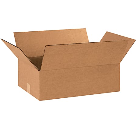Partners Brand Flat Corrugated Boxes, 18" x 12" x 6", Kraft, Pack Of 25