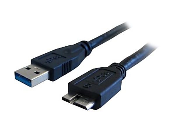 Comprehensive USB 3.0 A Male to Micro B Male Cable 6ft. - 6 ft Micro-USB/USB Data Transfer Cable - First End: 1 x Type A Male USB - Second End: 1 x Micro Type B Male USB - 4.8 Gbit/s - 28 AWG - Black