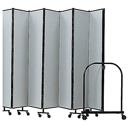 Screenflex Portable Room Partition Divider, 72"H x 245"W, Gray