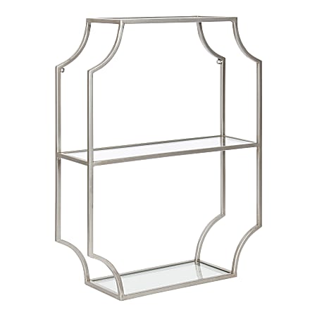 Kate And Laurel Ciel Wall Shelves, 24”H x 18”W x 6”D, Silver