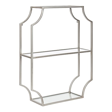 Uniek Kate And Laurel Ciel Wall Shelves, 24”H x 18”W x 6”D, Silver