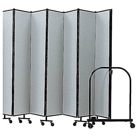 Screenflex Portable Room Partition Divider, 96"H x 289"W, Gray