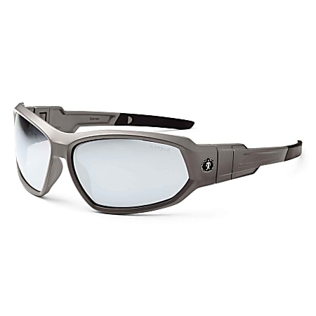 Ergodyne Skullerz® Safety Glasses, Loki, Matte Gray Frame, Indoor/Outdoor Lens
