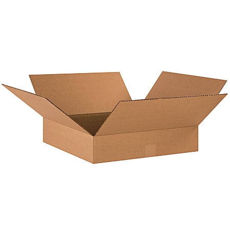 Partners Brand Flat Corrugated Boxes, 18" x 18" x 4", Kraft, Pack Of 25