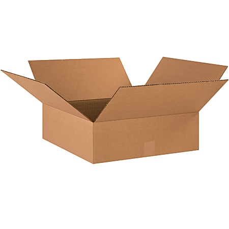 Partners Brand Flat Corrugated Boxes, 18" x 18" x 6", Kraft, Pack Of 20