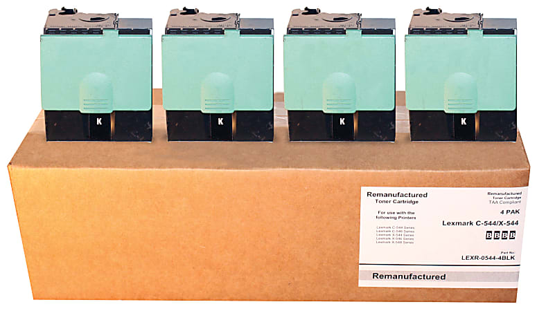 M&A Global Remanufactured Black High Yield Toner Cartridge Replacement For Lexmark™ C544X2KG, Pack Of 4, C544X2KG-CMA