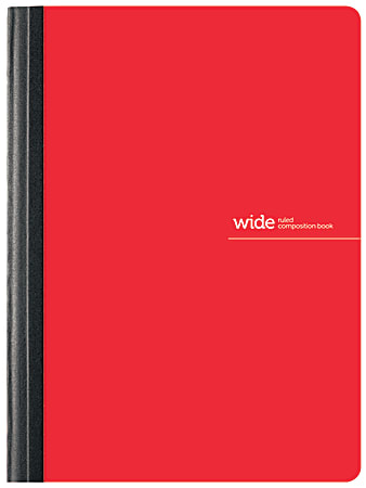 Office Depot® Brand Poly Composition Book, 7-1/4" x 9-3/4", Wide Ruled, 80 Sheets, Red