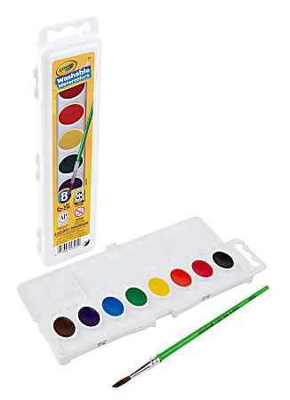 Crayola Washable Watercolor Set With Brush Assorted Colors