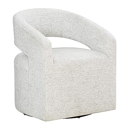 Office Star Devin Fabric Swivel Accent Chair, 32-1/2”H x 27-1/2”W x 26”D, White Speckle