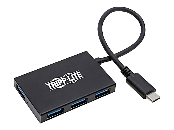 Tripp Lite USB C Hub 4-Port USB-A Compact USB 3.1 Gen 1 Portable Aluminum Housing Thunderbolt 3 Compatible 5 Gbps - Hub - 4 x SuperSpeed USB 3.0 - desktop