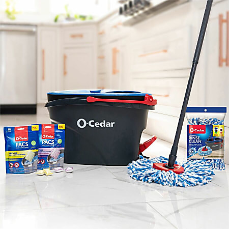 O-Cedar EasyWring RinseClean Spin Mop - MicroFiber Head - Washable,  Reusable, Machine Washable, Refillable, Telescopic Handle - 1 Each - Multi
