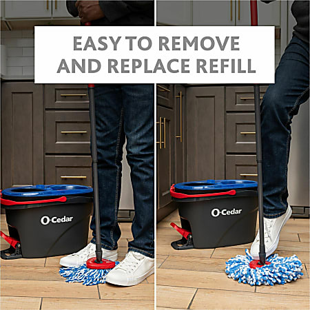 O-Cedar EasyWring RinseClean Spin Mop - MicroFiber Head - Washable, Reusable, Machine Washable, Refillable, Telescopic Handle - 1 Each - Multi O-Cedar EasyWring RinseClean Spin Mop - MicroFiber Head - Washable, Reusable, Machine Washable, Refillable, Telescopic Handle - 1 Each - Multi