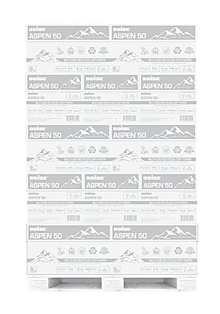 Boise® ASPEN® Multi-Use 3-Hole Punched Copy Paper, Letter Size (8 1/2" x 11"), FSC® Certified, 92 (U.S.) Brightness, 20 Lb, 50% Recycled, Ream Of 500 Sheets, Case Of 10 Reams, Pallet Of 40 Cases