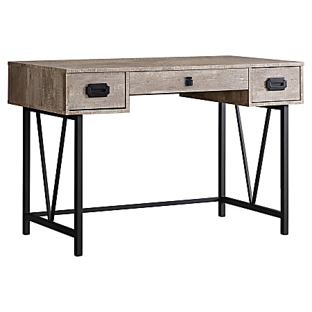 Monarch Specialties 3-Drawer Computer Desk, Black/Taupe