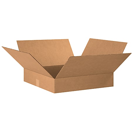 Partners Brand Flat Corrugated Boxes, 20" x 20" x 4", Kraft, Pack Of 10