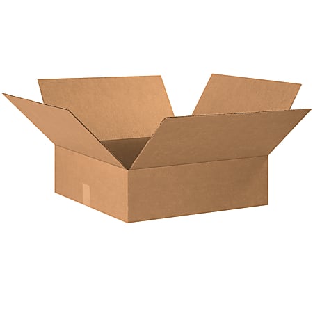 Partners Brand Flat Corrugated Boxes, 20" x 20" x 6", Kraft, Pack Of 15