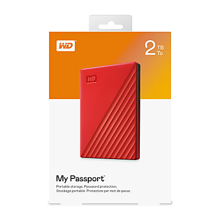 Western Digital My Passport Portable HDD 2TB Red - Office Depot