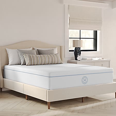 Martha Stewart SleepComplete 12 Inch Medium Dual-Action Cooling Gel and Green Tea Memory Foam Mattress with Soft Breathable Jacquard Quilted Top, Queen