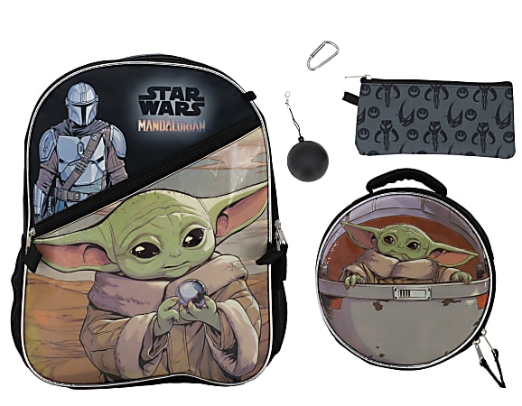 Accessory Innovations 5-Piece Kids' Licensed Backpack Set, Mandalorian