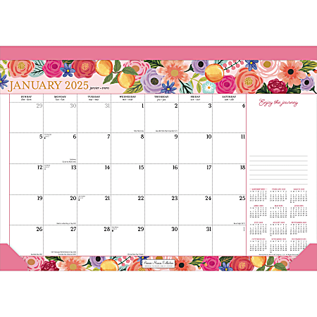 2025 BrownTrout Bonnie Marcus Monthly Desk Pad Calendar, 17" x 12", Family and Children, January to December 2025, 9781975479428
