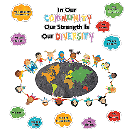 Carson-Dellosa Education All Are Welcome Our Strength Is Our Diversity 22-Piece Bulletin Board Set